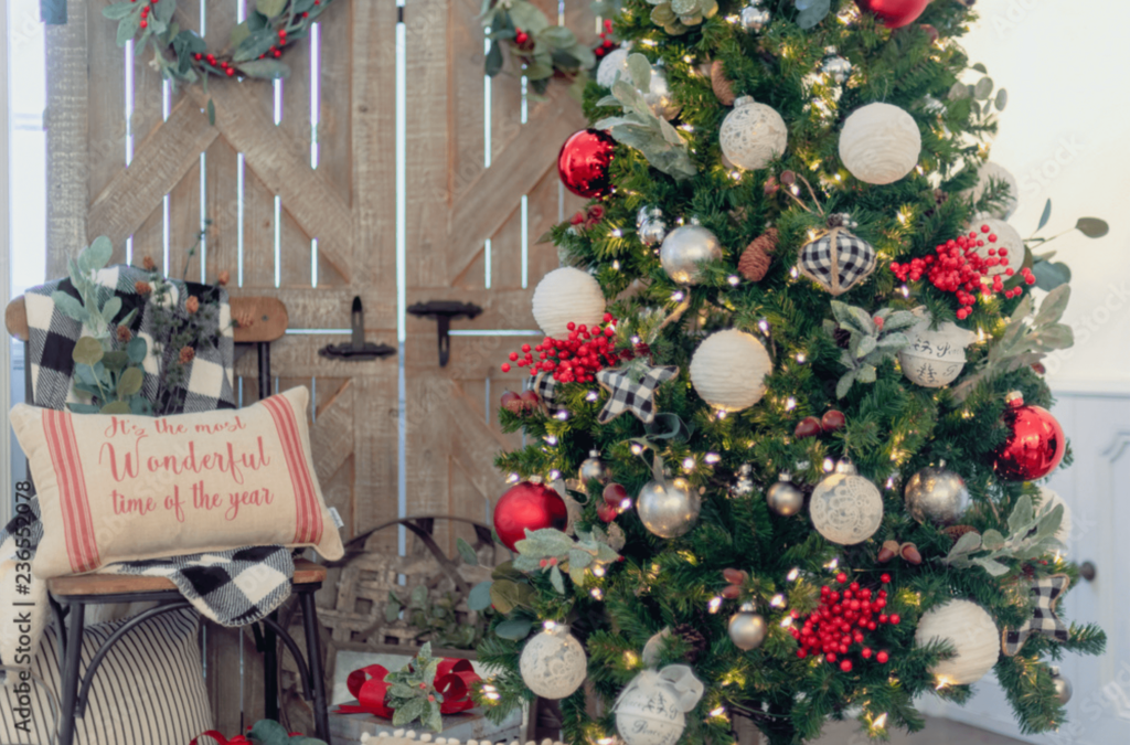 déco sapin à la ferme, style bois vintage